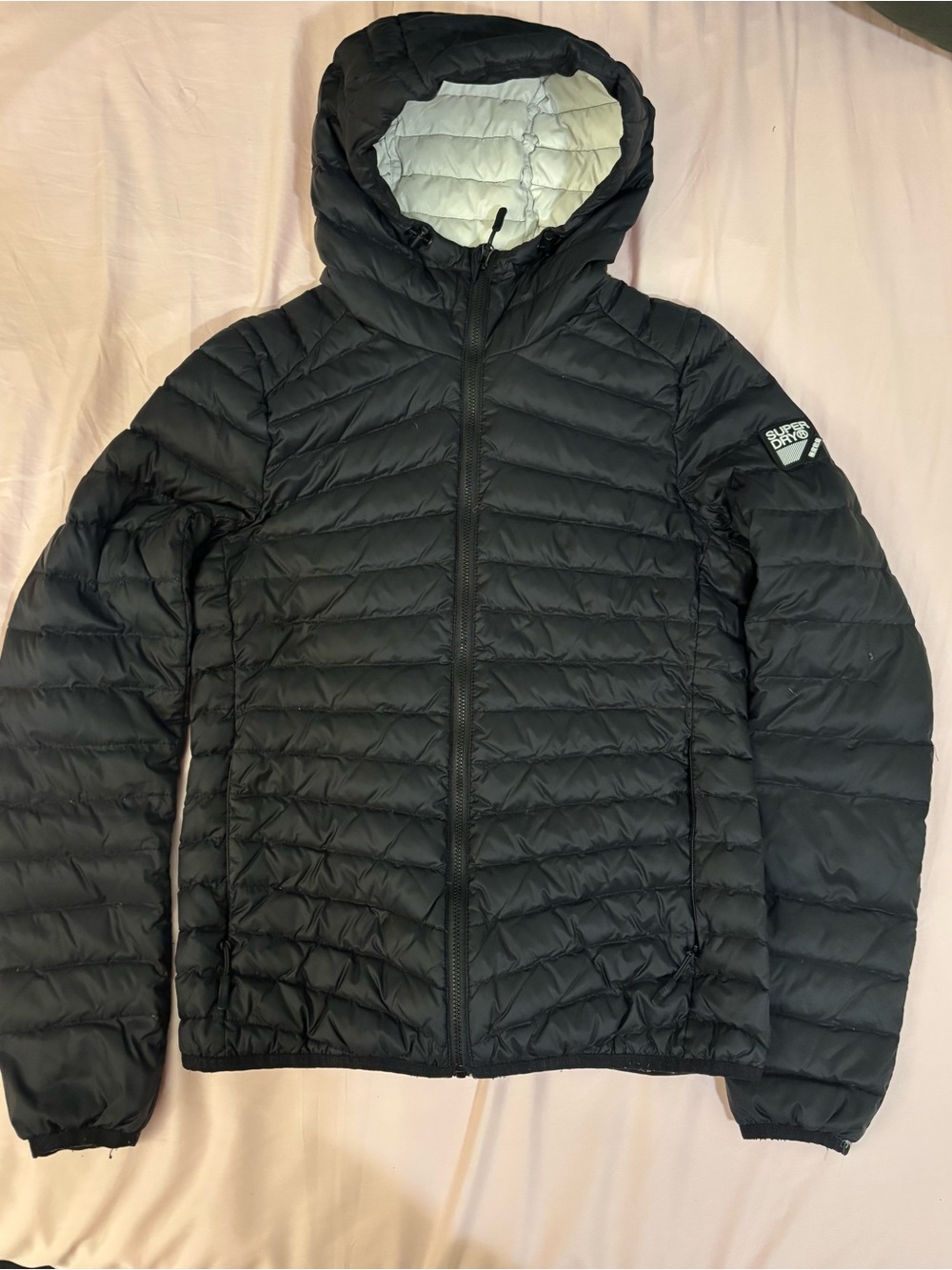 Superdry Black Hooded Puffer Jacket